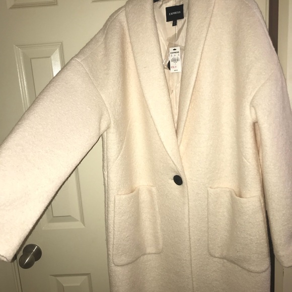 Express Jackets & Blazers - Large Cream Peacoat by Express